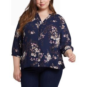 Nydj Womens Plus Pintuck Blouse